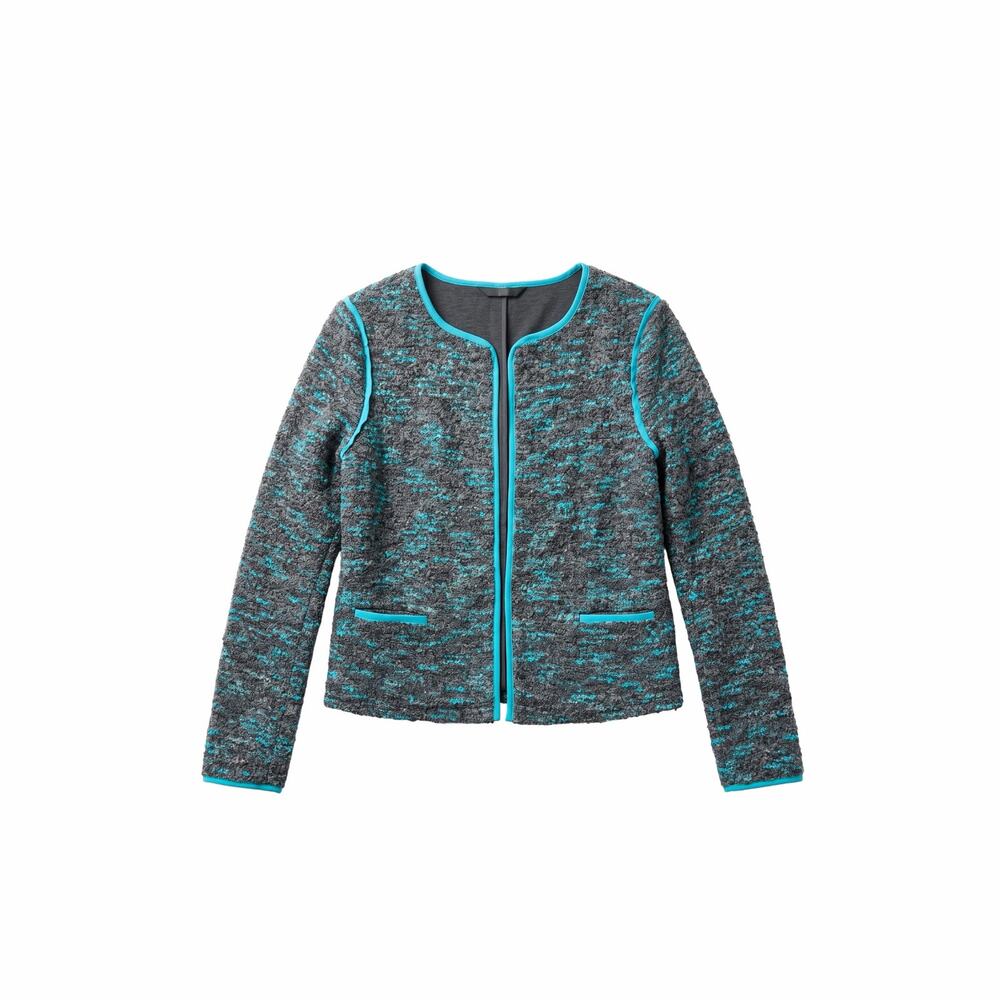 Anthropologie Jersey & Knit Tweed Open Front Jacket